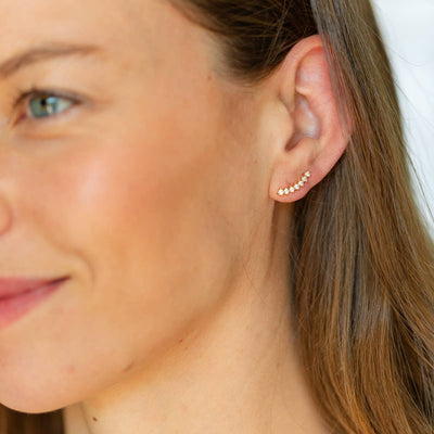 Gold Crawler Stud Earrings