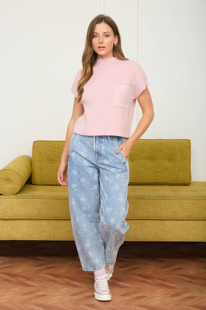 Dandelion Print Light Denim Jeans