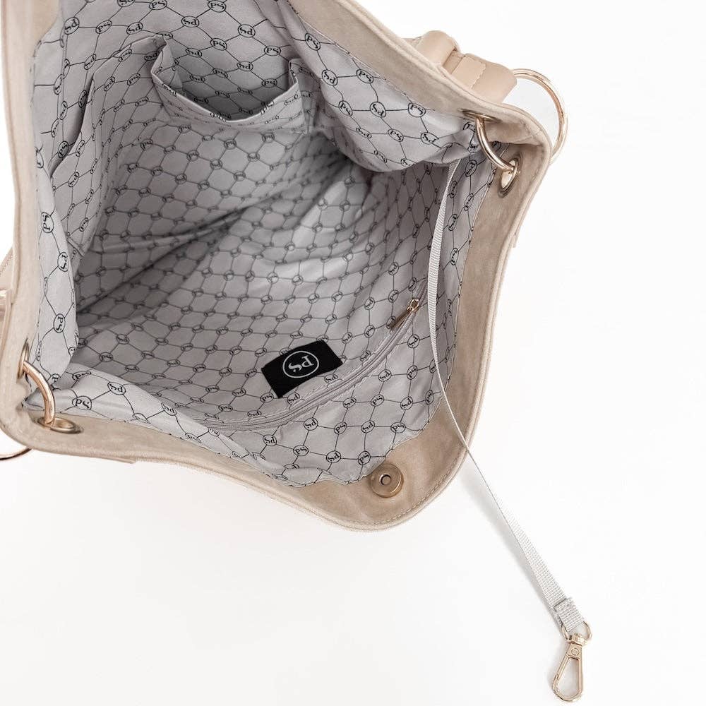 Rosalie Rivet Suede Hobo Bag : Chocolate
