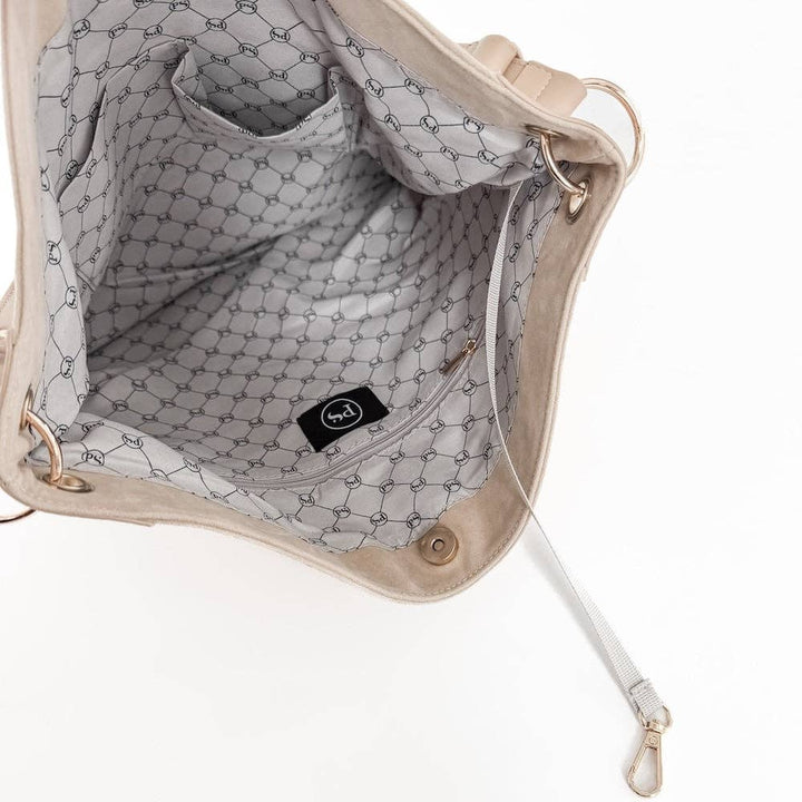 Rosalie Rivet Suede Hobo Bag : Chocolate