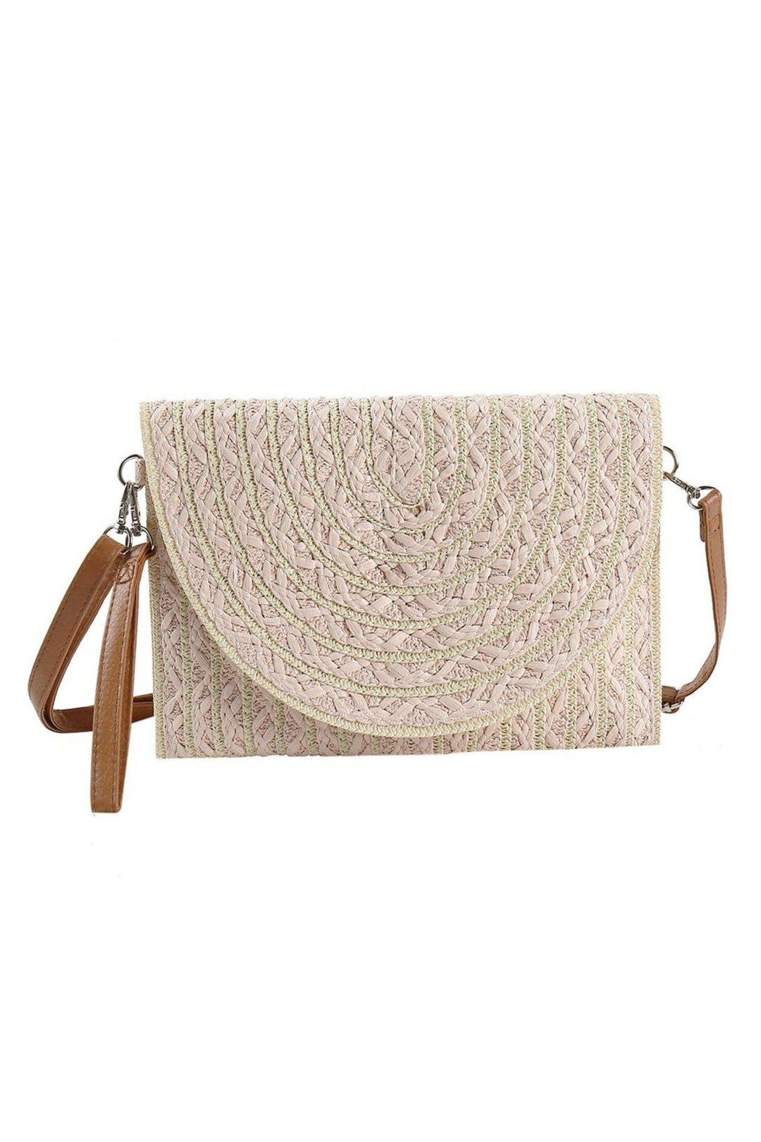 Georgia Beige Straw Crossbody/Clutch