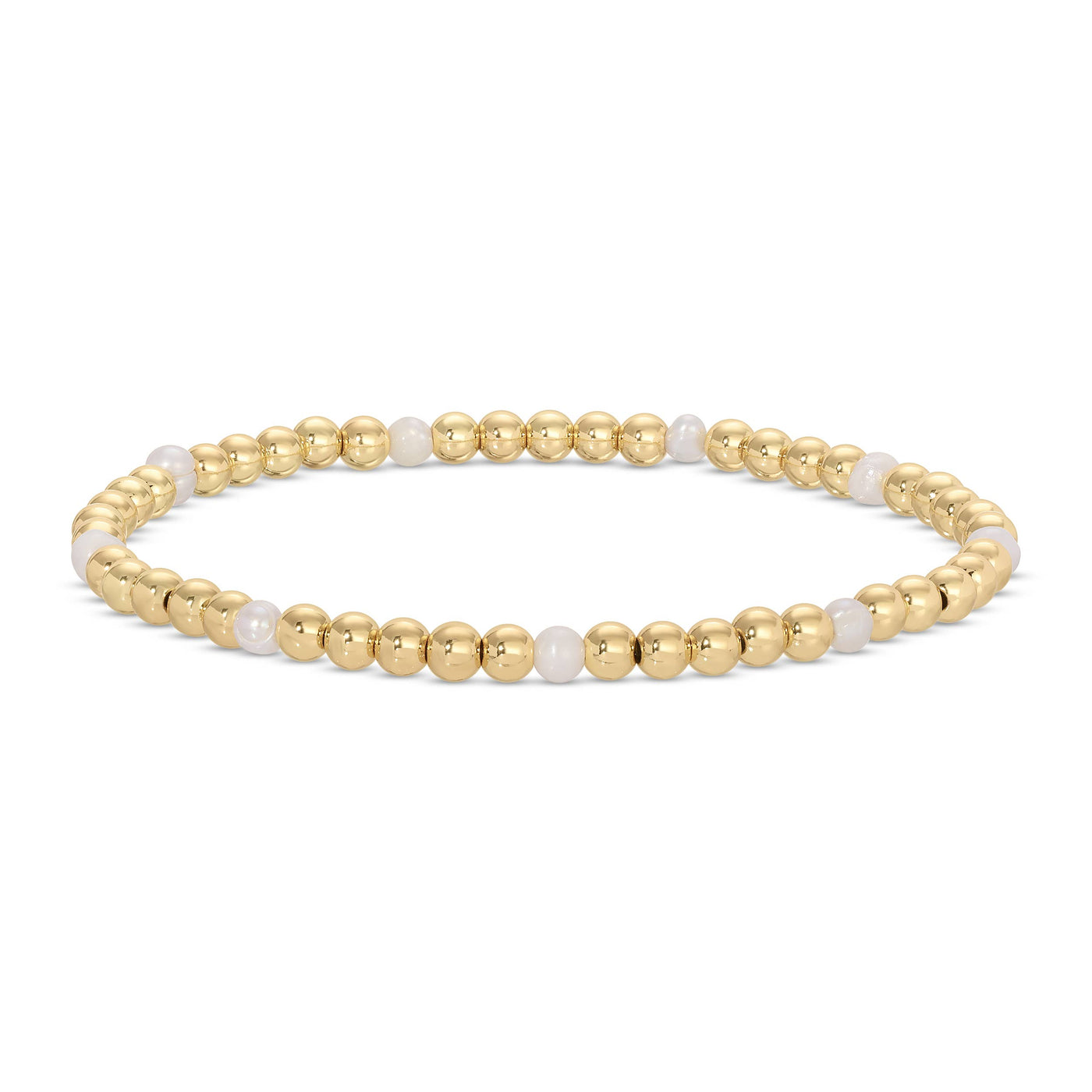 Gold Bead & Pearl Stretch Bracelets