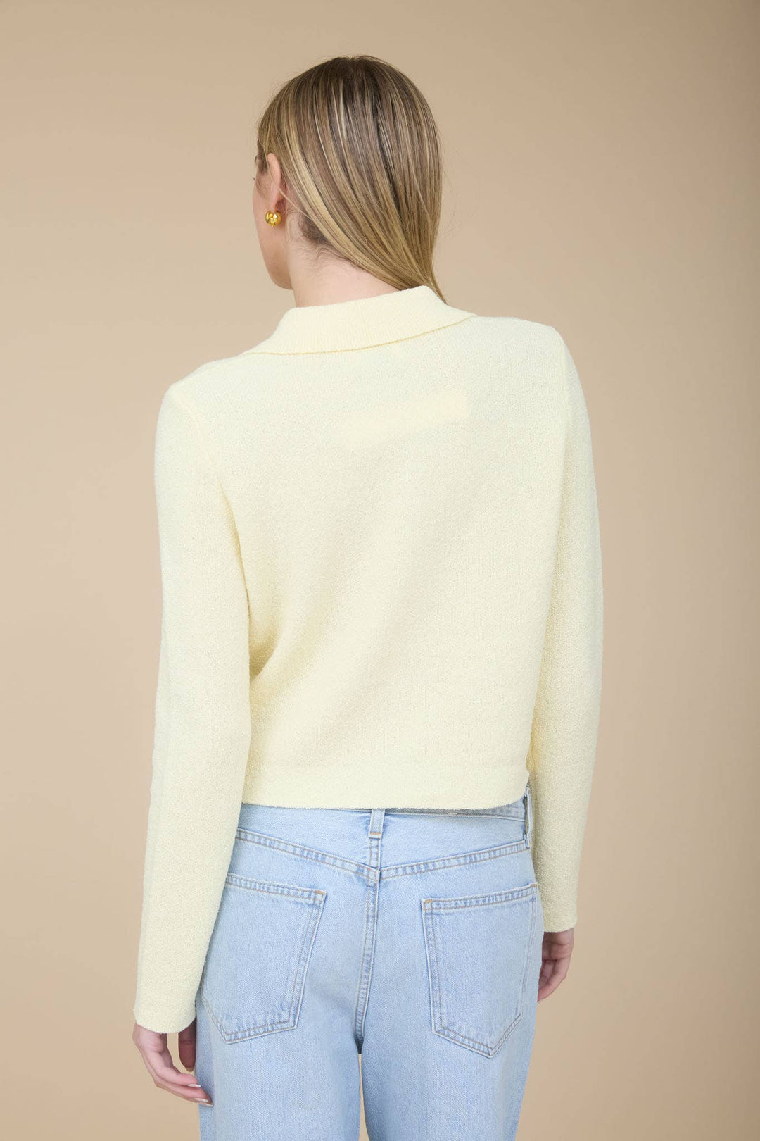 Butter Yellow Collared Cardigan