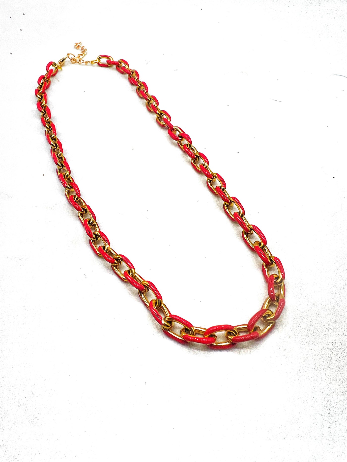 Red Gold Enamel Chain Layering Necklace Chiefs