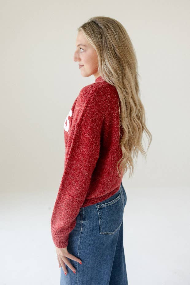 Red Wisconsin Turtleneck Sweater
