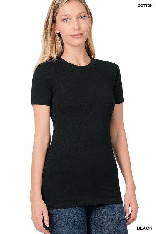 Black Crew Neck Short Sleeve Shirt