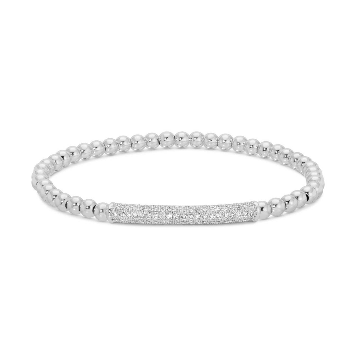 Silver Pave Stretch Bracelet