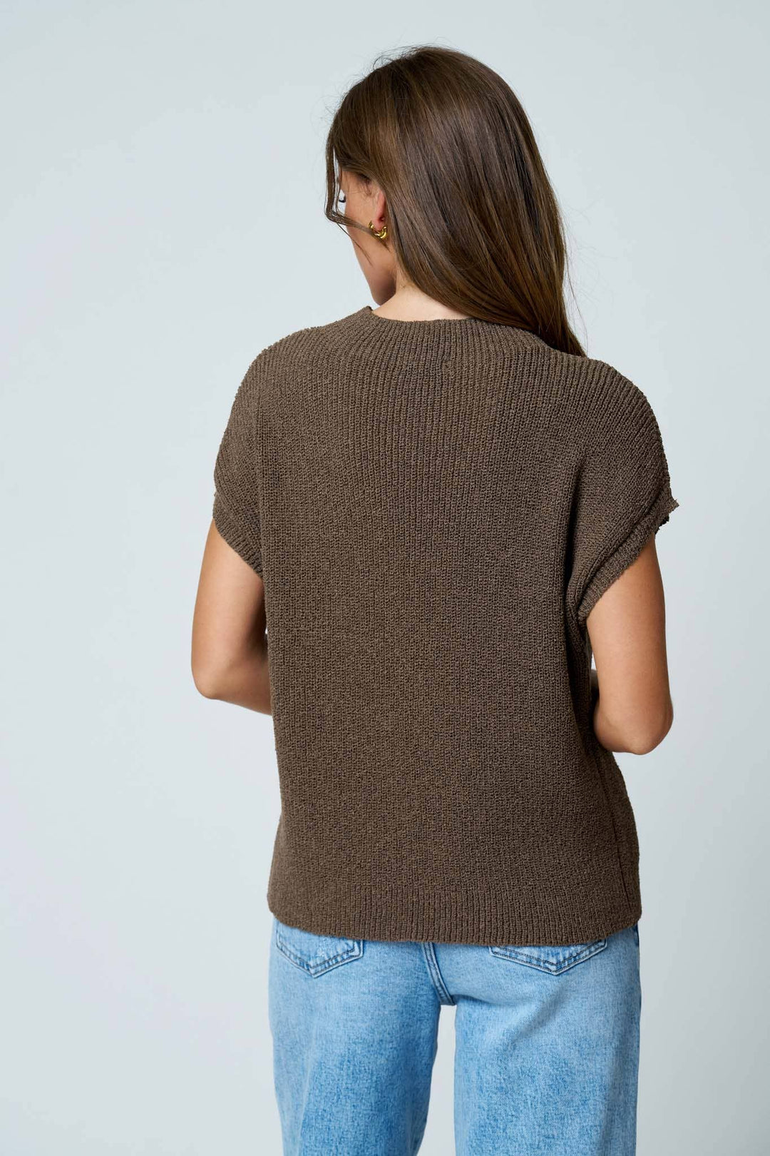 Light Mocha Short Sleeve Sweater