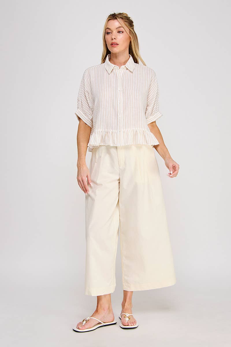 Natural Button Down Top