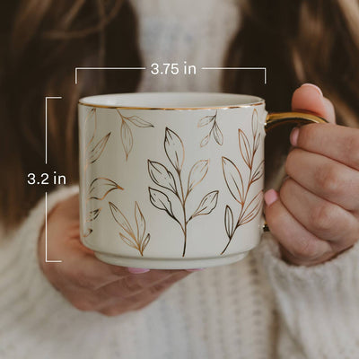 Gold Leaves Coffee Mug 14oz