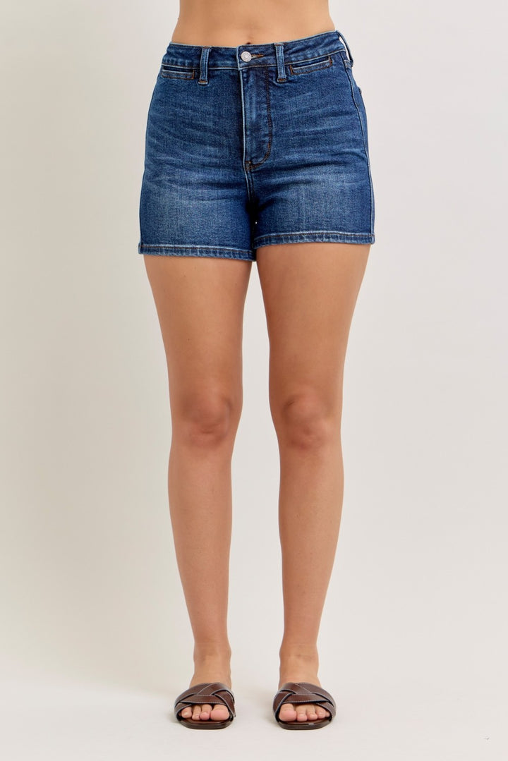 Medium Denim Slim Shorts