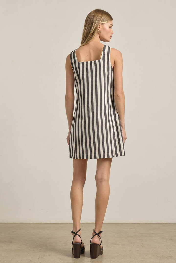 Black Stripe Shift Mini Dress