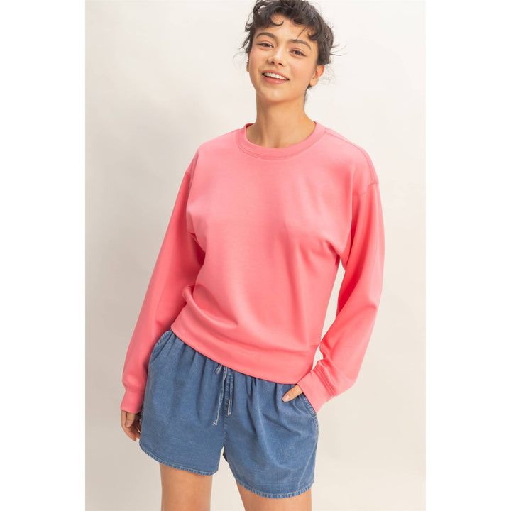 Taffy Pink Crew Neck Sweatshirt