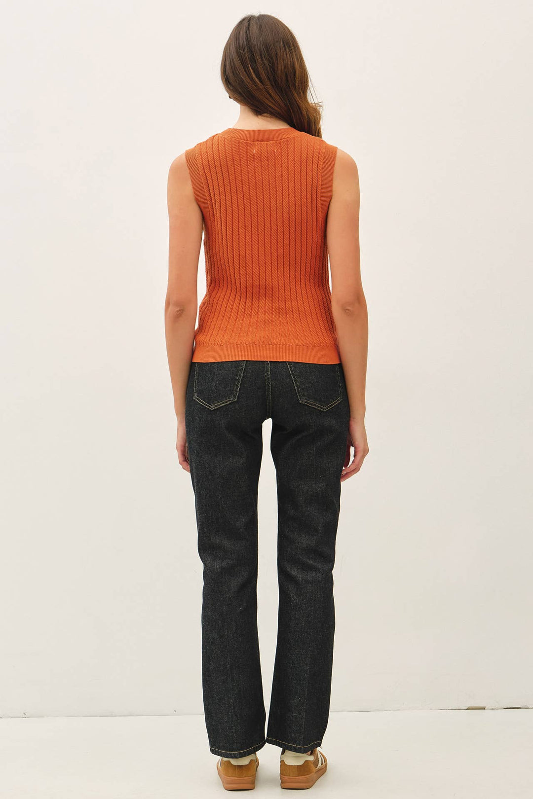 Terracotta Ribbed Sweater Tank