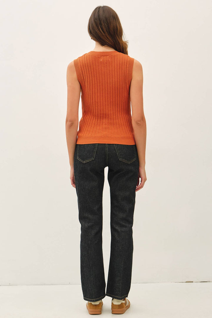 Terracotta Ribbed Sweater Tank