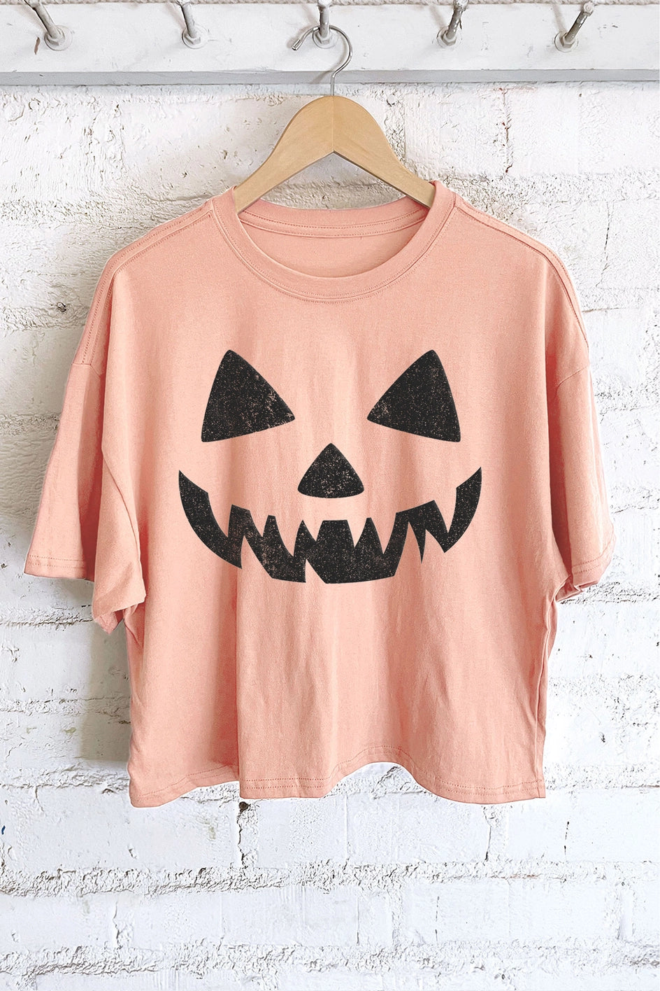 Peach Jack O'Lantern Crop Tee