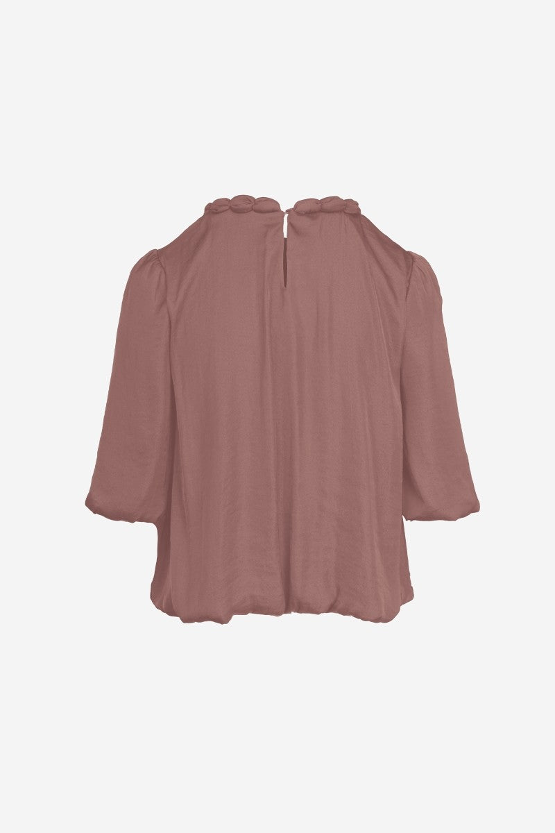 Mauve Accent Neck Blouse