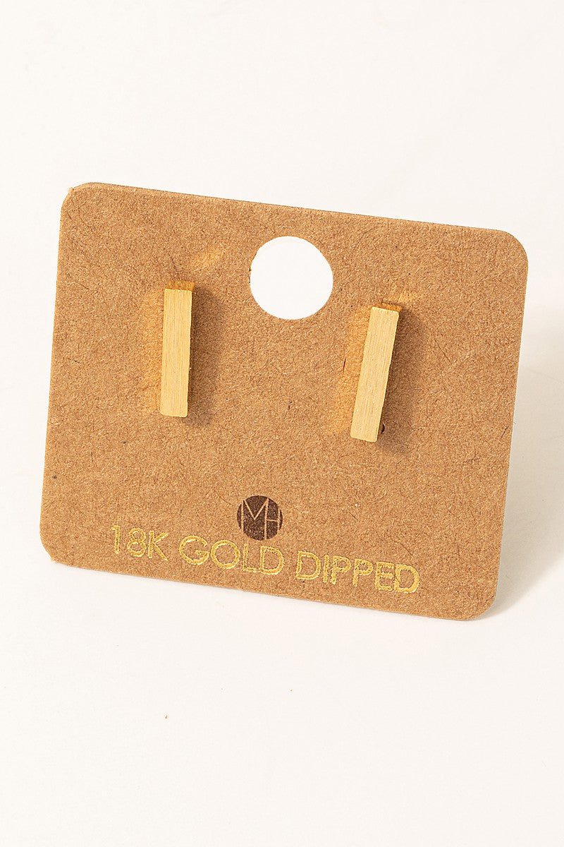 Gold Dainty Mini Bar Stud Earrings