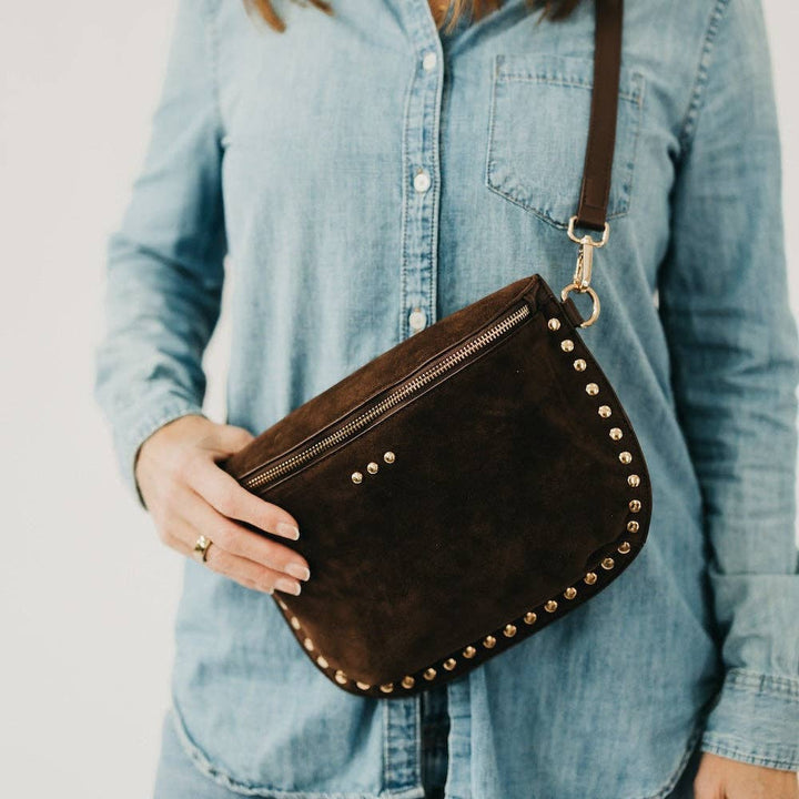 Sabrina Studded Suede Bum Bag : Oat