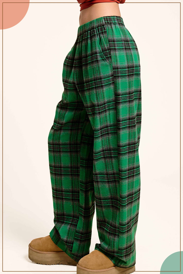 Elf Green Plaid Flannel Lounge Pants