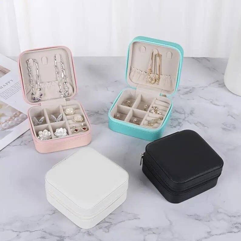 White Small Travel Jewelry Box