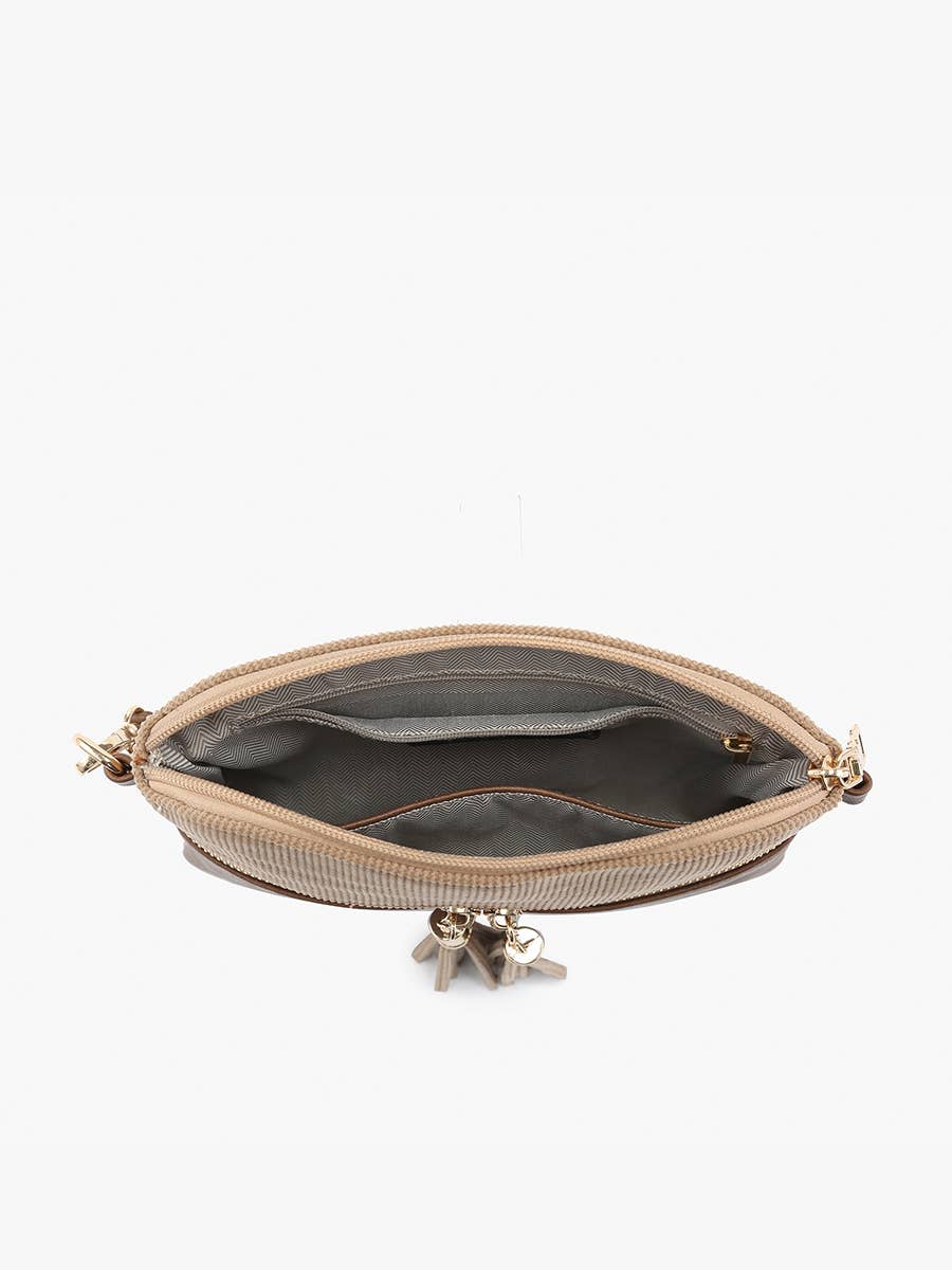 Tara Cherry Lacquer Corduroy Crossbody