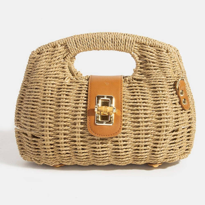 Khaki Braided Handbag