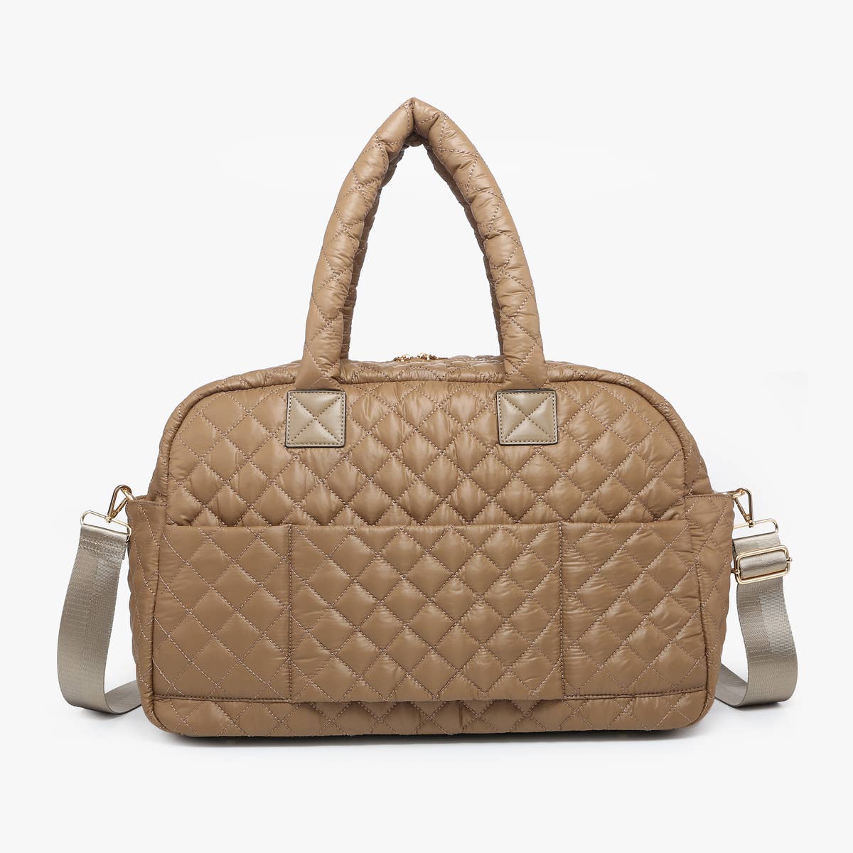 Mills Tan Quilted Weekender