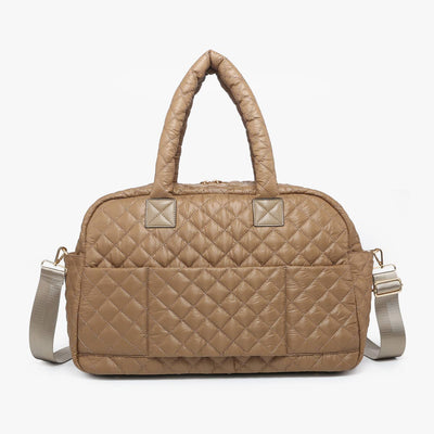Mills Tan Quilted Weekender