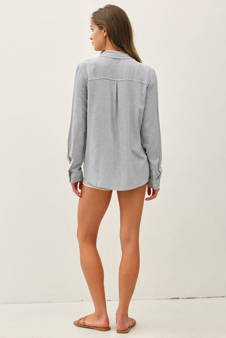Denim Striped Linen Shirt