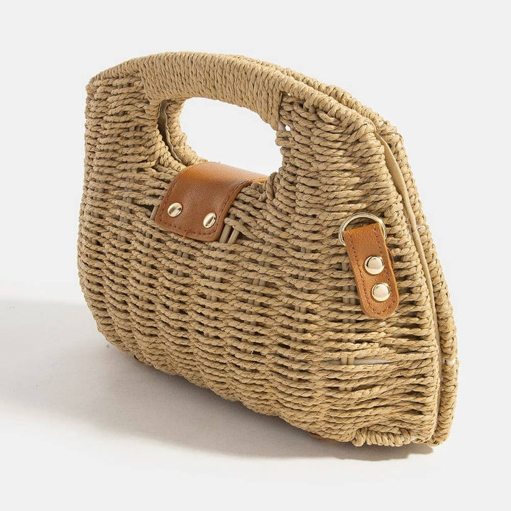 Khaki Braided Handbag