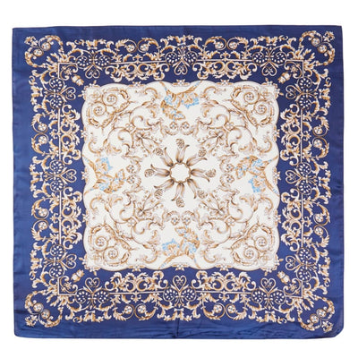 Navy Floral Leaf Scarf
