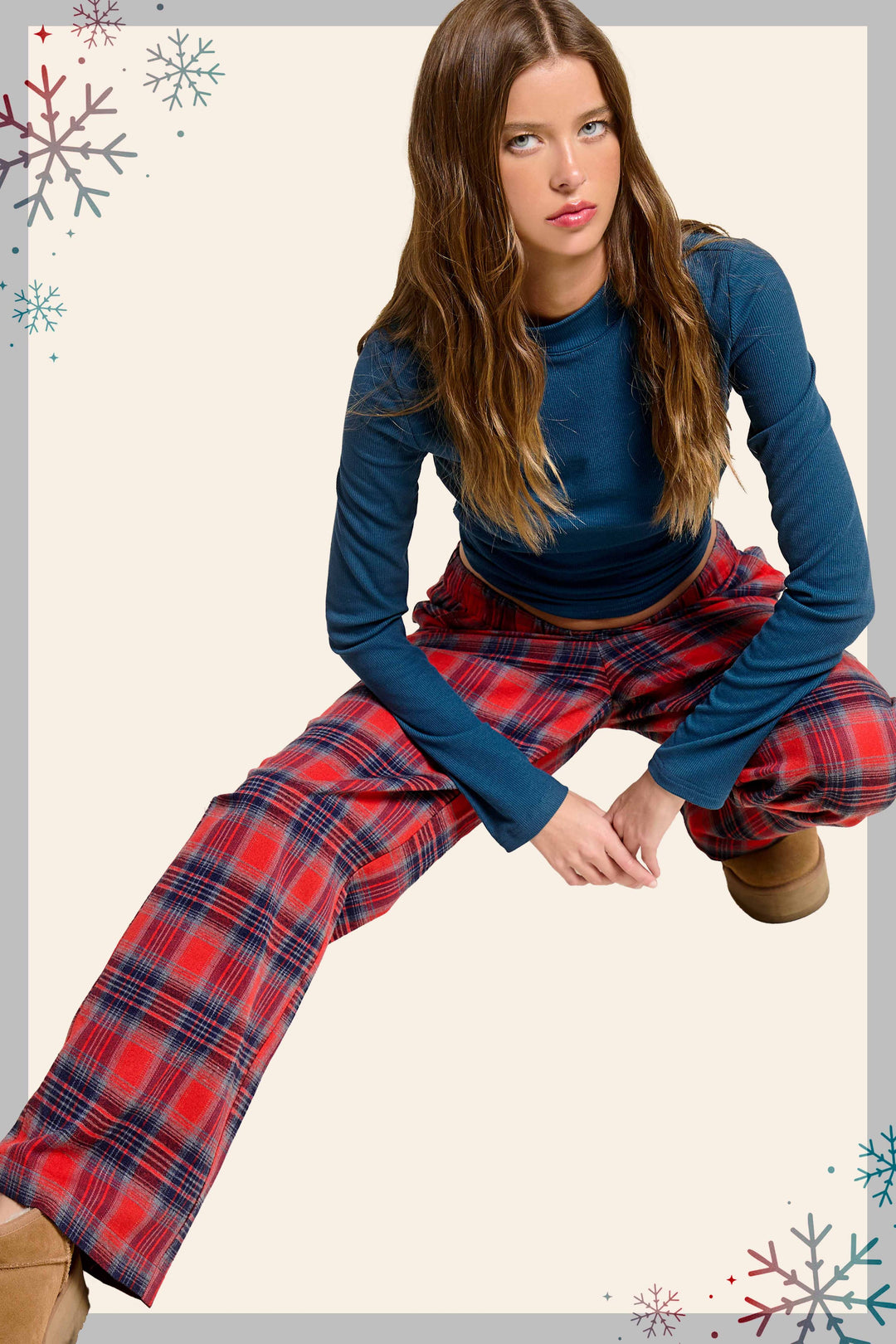 Candy Cane Plaid Flannel Lounge Pants