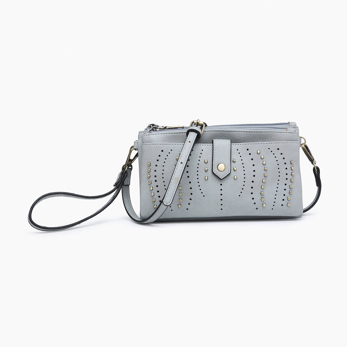Ayra Dusty Blue Studded Front Clutch
