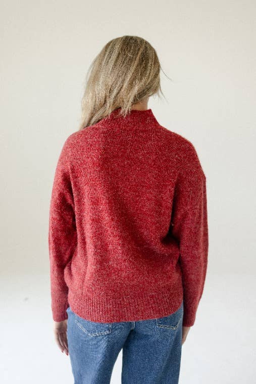 Red Wisconsin Turtleneck Sweater