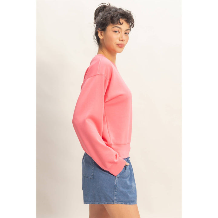 Taffy Pink Crew Neck Sweatshirt