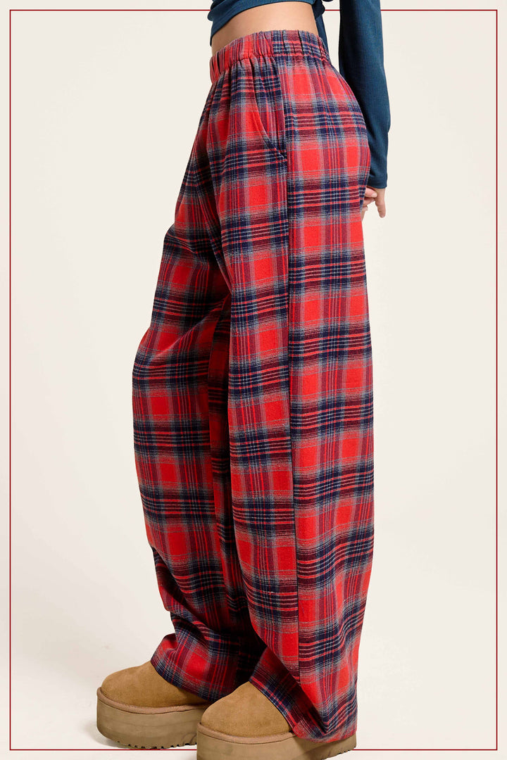 Candy Cane Plaid Flannel Lounge Pants