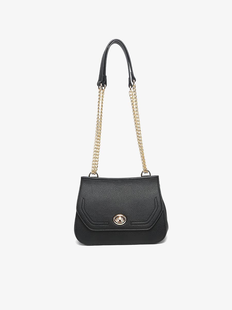 Lottie Black Chain Strap Crossbody Bag