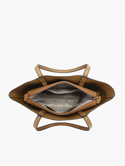 Millie Tan Classic Paneled Tote