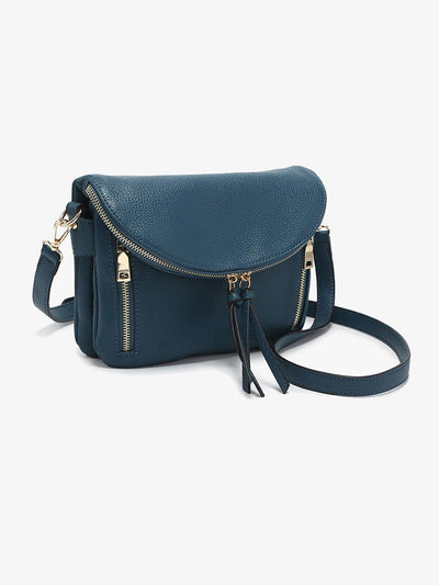 Aubree Prussian Blue Flapover Crossbody