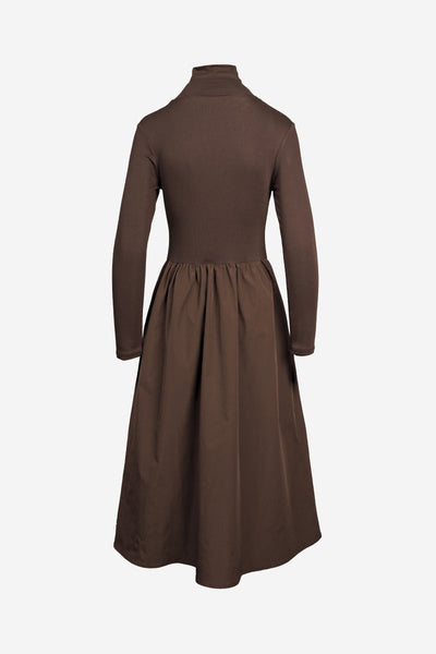 Chocolate Mock Neck Maxi Dress