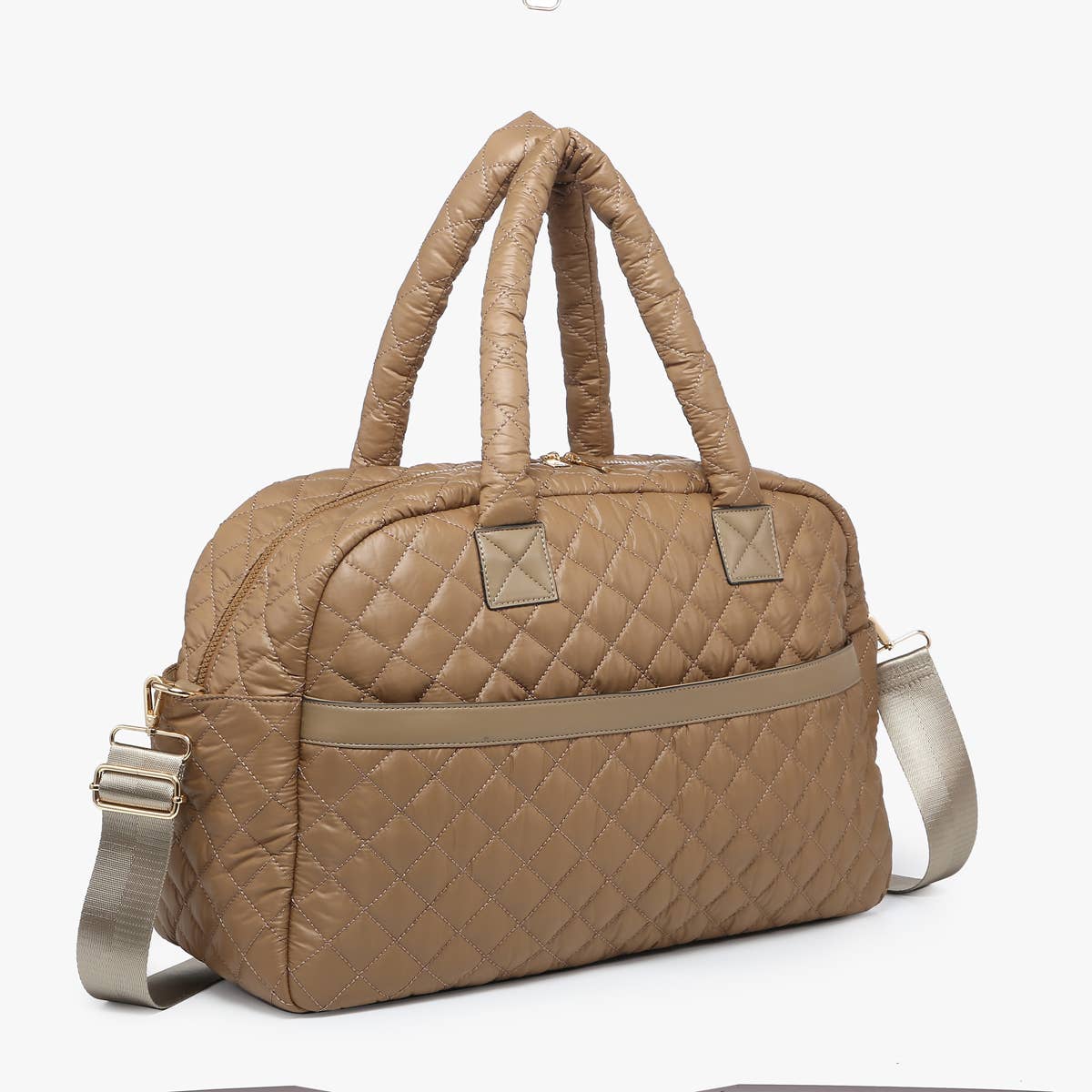 Mills Tan Quilted Weekender