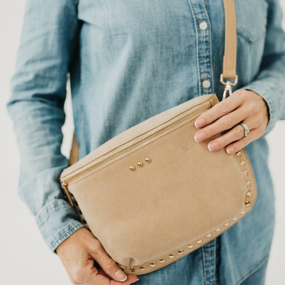 Sabrina Studded Suede Bum Bag : Oat