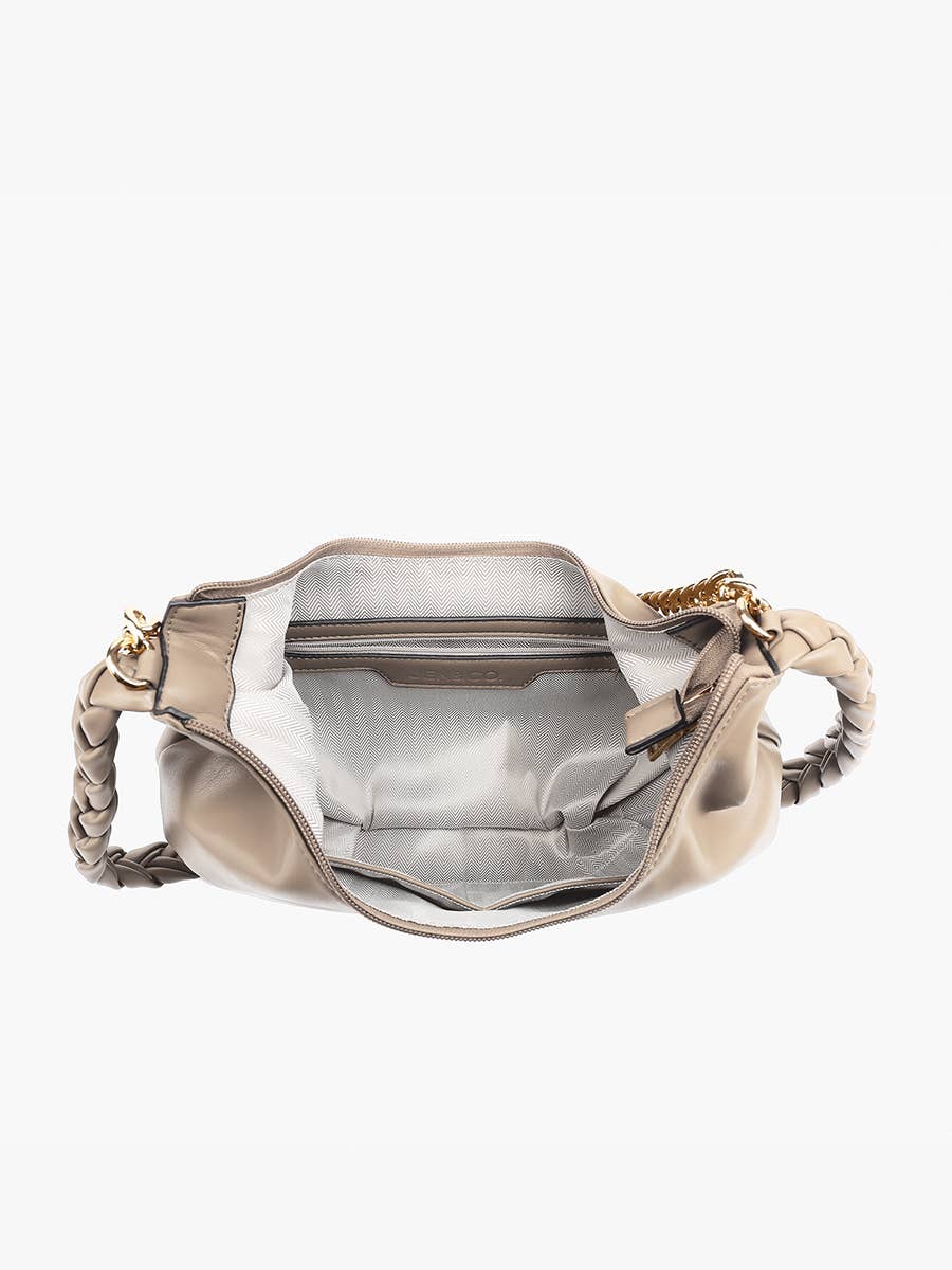 Elliot Parchment Braided Satchel