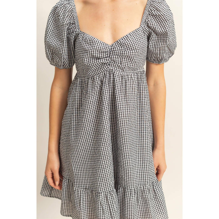 Black Gingham Seersucker Dress