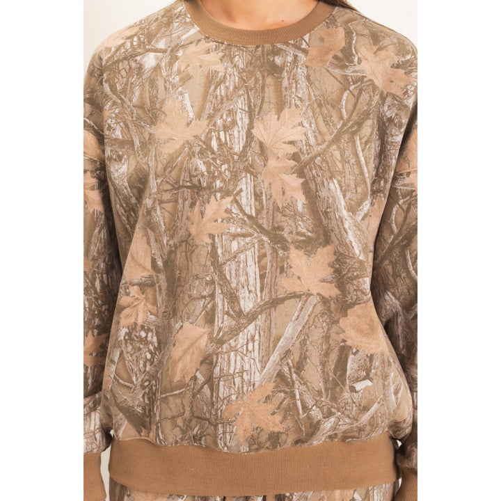 Brown Tree Camo Crew Neck Sweatshirt
