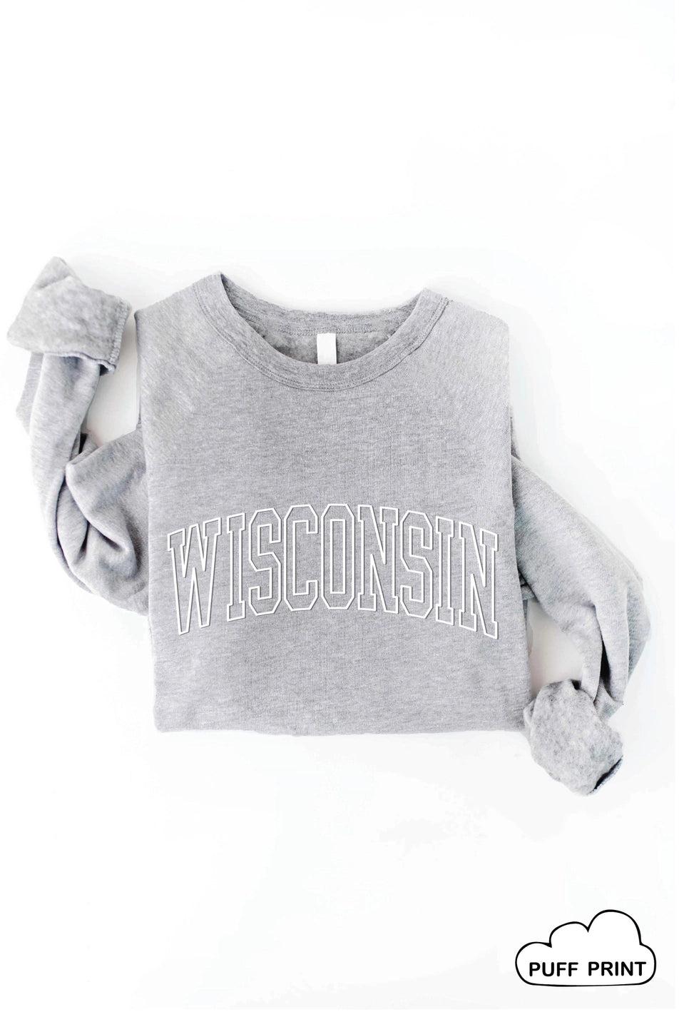 Athletic Heather Wisconsin Puff Print Sweatshirt