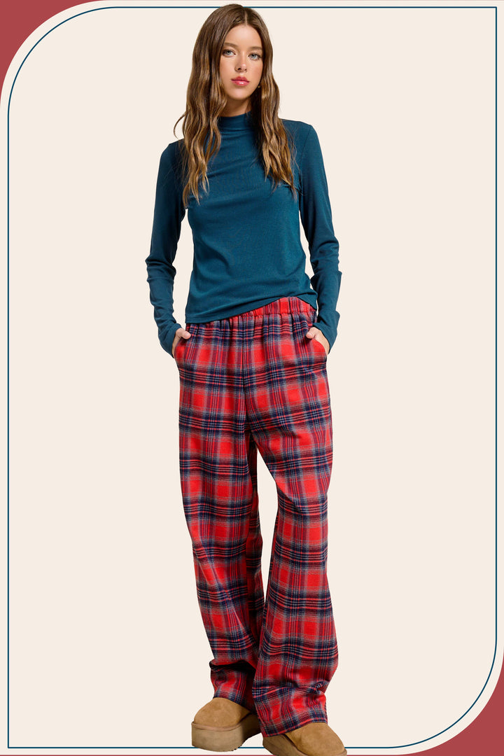 Candy Cane Plaid Flannel Lounge Pants