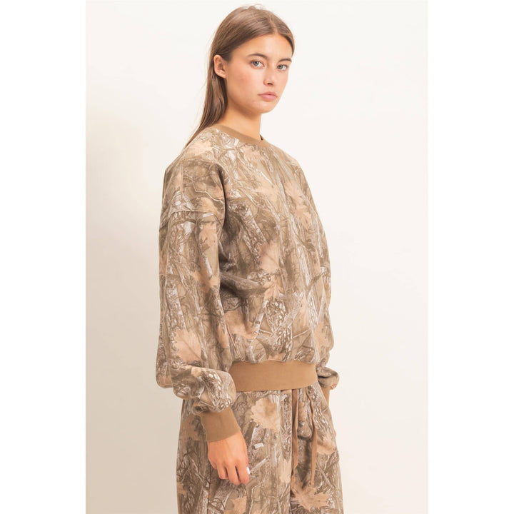 Brown Tree Camo Crew Neck Sweatshirt