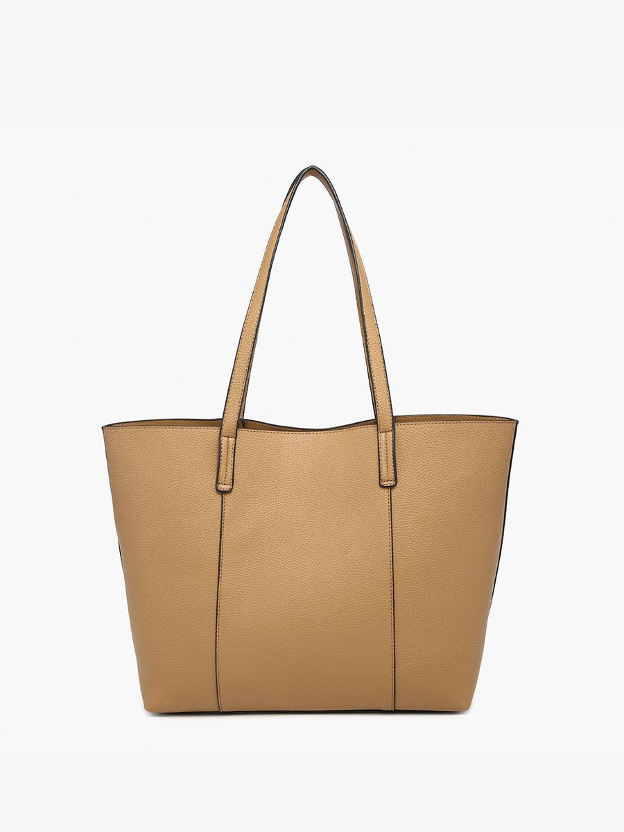 Millie Tan Classic Paneled Tote